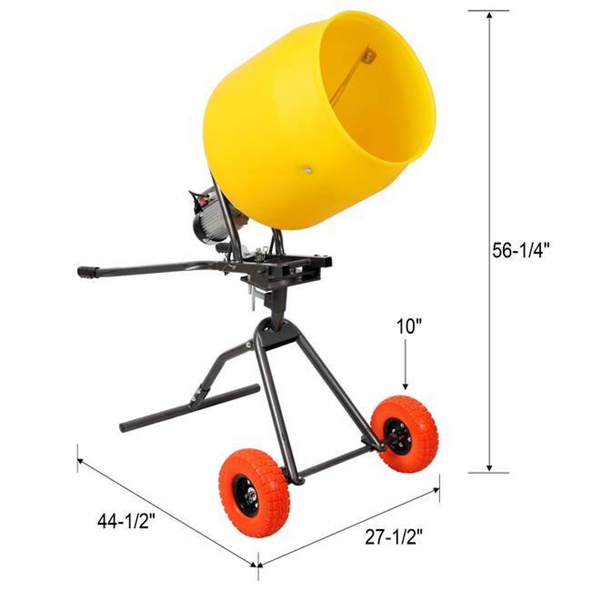 3.5 CU FT/100L Portable Electric Poly Drum Concrete Mixer, 115V/60HZ, BAC-W465P336546